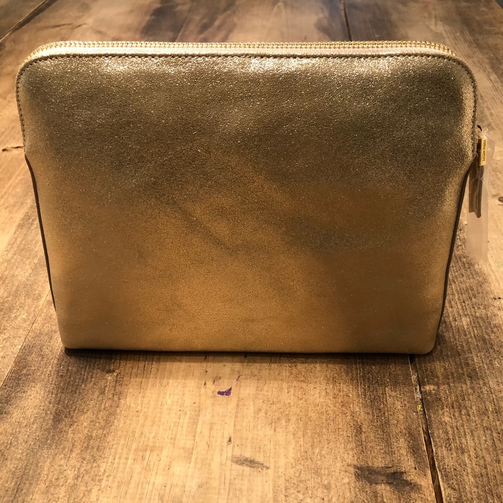 India Hicks Gold Crackle Insider Clutch Bag